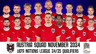 Austria's Squad November 2024 | Austria Squad UEFA Nations League 24/25 Qualifiers