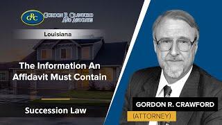 The Information An Affidavit Must Contain | Gordon Crawford – Succession Law