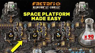 Efficient Space Science Platform in Factorio - No Circuit Logic - 90 SPM Beginner Guide / Tutorial