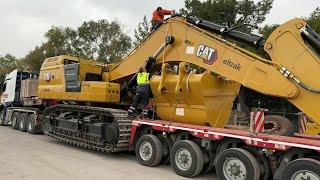 Receive&Transport A Brand New Caterpillar 374 Excavator From Eltrak To Papaioannou Group Facilities