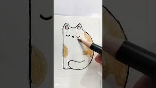 Cat shapped Letter D#ytshorts #cat #drawing #art #easydrawing #youtube #youtubeshorts