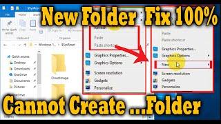 Fix Windows cannot create a new folder | Fix Windows 7, 8, 9, 10, 11 No new folder created problem