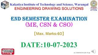 ENGINEERING DRAWING ESE (10/07/2023) KEY PAPER SOLUTIONS WITH ANIMATION