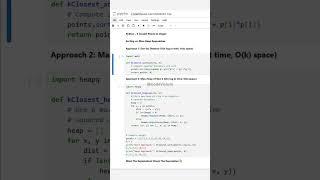 Python – K Closest Points to Origin: Sorting vs. Max-Heap Approaches  #KClosestPoints #PythonDSA