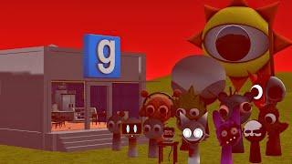 ALL HORROR SPRUNKI MONSTERS DESTROYED MY BUILDING In Garry's Mod