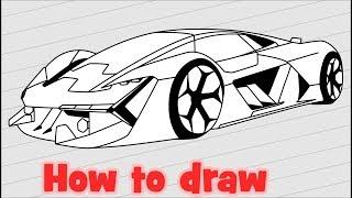 How to draw a supercar Lamborghini Terzo Millennio