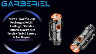 Portable Mini Pocket #torch with 16340 Battery & Tail Magnet For Outdoor #camping #flashlight