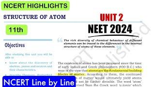 Structure of Atom|| One Shot || NCERT Highlights || Physical Chemistry||#neet2024 #class11  #neet