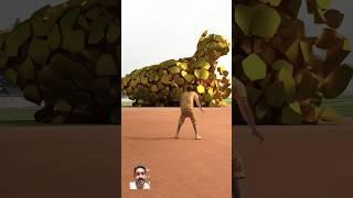 Boy kicks ball and smashes the golden statue 🫠