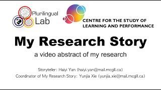 My Research Story - Haiyi Yan