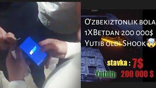 O'zbekistonlik bola 1XBetdan 200 000$ yutib oldi 7$ stavka