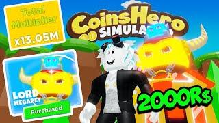 ПОЛУЧИЛ МЕГА ПЕТА! МОЙ МНОЖИТЕЛЬ х13,000,000 В СИМУЛЯТОРЕ ГЕРОЙ МОНЕТ! ROBLOX Coins Hero Simulator