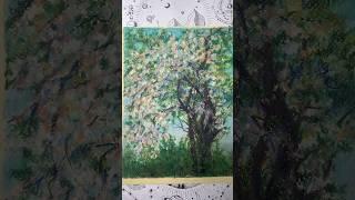 Apple tree with soft pastels #softpastel #shorts