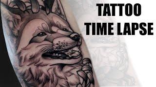 TATTOO TIME LAPSE | Neotraditional Fox Tattoo