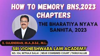 How to Memory BNS,2023 Chapters | New IPC ACT | THE BHARATIYA NYAYA SANHITA, 2023 | TAMIL