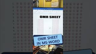 omr sheet in ms word #shorts #msword  #word #wordtricks