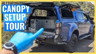 Full D-MAX 4wd Ute Tub Canopy Setup TOUR! Full walkthrough of everything I've done to date :)