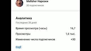 30 Подписчиков у кАНАЛА Mellsher Нарезки