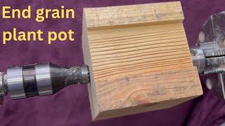 Woodturning an end grain plant pot using pine and made with Carbide Chisels.  #carbide chisels