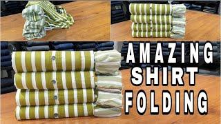 How to fold shirt for showroom || New style folding || Organization tips to save space