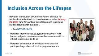 IPPCR 2019 Overview of NIH Inclusion Policies