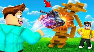 SURVIVING THE FALLING JENGA TOWER IN ROBLOX !!