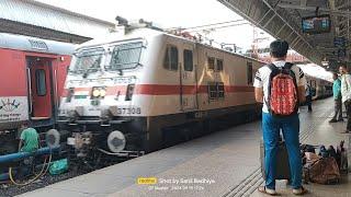 Erode WAP7 with Veraval - Thiruvananthapuram Express Arriving At Vadodara Jn.