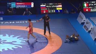 1/2 FS - 74 kg: Z. SIDAKOV (RUS) v. J. BURROUGHS (USA)