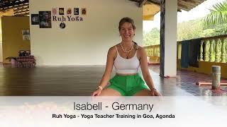 200h Yoga Teacher Training Goa Agonda Isabell Germany Ruh Yoga testimonial