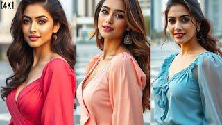 [4k] Indian Ai Girl Lookbook - Ai beautiful Art - wearing a princess cut blouse #aibeauty #ai #art