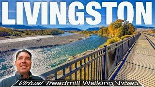 Livingston, Montana Virtual Walking Tour for Treadmill in Autumn - 4k City Walks