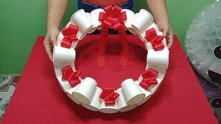 DIY Amazing Lantern, How To Make Wreath out of Paper Cup, Christmas Decorating ideas 2021