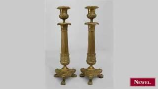 Antique Pair of French Louis XVI style (19th Cent) bronze