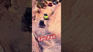 Jeep on Hells Gate #epicfails #fail #offroad #4x4 #moab #bronco #hellsgate #crash #wow #rockcrawler