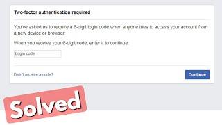 Fix facebook two factor authentication code not received problem solved | fb not sending code