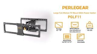 Installation Video--Perlegear PGLF11 TV Wall Mount with Power Strip for 42–90 Inch TVs up to 150 lbs