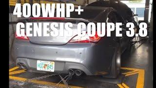 400WHP+ Turbocharged Genesis Coupe 3.8 on dyno!