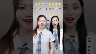 Funny Sisters Emoji Eating Challenge | #asmr #food #funny #shorts