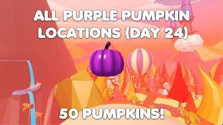 ALL PURPLE PUMPKIN LOCATIONS DAY 24 (50 PUMPKINS) in Adopt me!