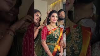 Vijay TV serial hero heroine  Vetri Vasanth and Vaishnavi Sundar engagement look soo cute 