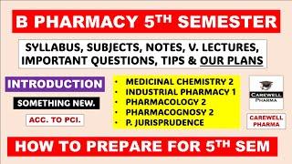 B Pharmacy 5th semester || Introduction || Syllabus || Subjects || Carewell Pharma