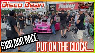 Disco Dean on Small Tires… $100,000, 1st round.  Has ISSUES put on Clock