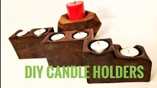 DIY candle holders // cedar shou sugi ban