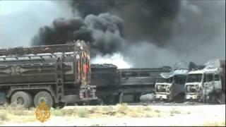 NATO trucks destroyed after Afghan Taliban attack