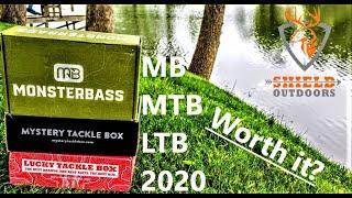 Monsterbass VS Mystery Tackle Box VS Lucky Tackle Box May 2020 - Fishing subscription box review