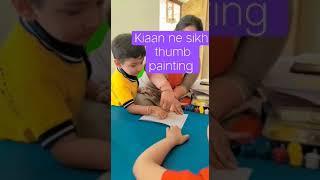 kiaan is learning how yo do thumb painting  #youtubeshorts #viral #shortvideo #kidsvideo