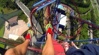 HUGE Vertical Drop !!! Diving Roller Coaster -  POV - Happy Valley Shanghai - GoPro Hero3 - HD 1080p