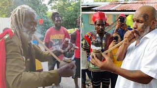 Mike Tyson Enjoys A Smoke With Rastafarian Elder in Antigua