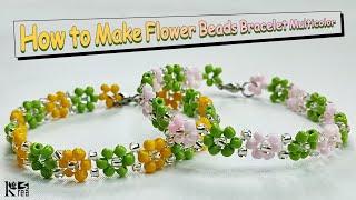 How to Make Flower Beads Bracelet Multicolor | Beaded Bracelet Tutorial