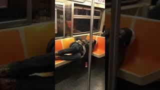 Man sleeping on MTA subway in NYC #shorts